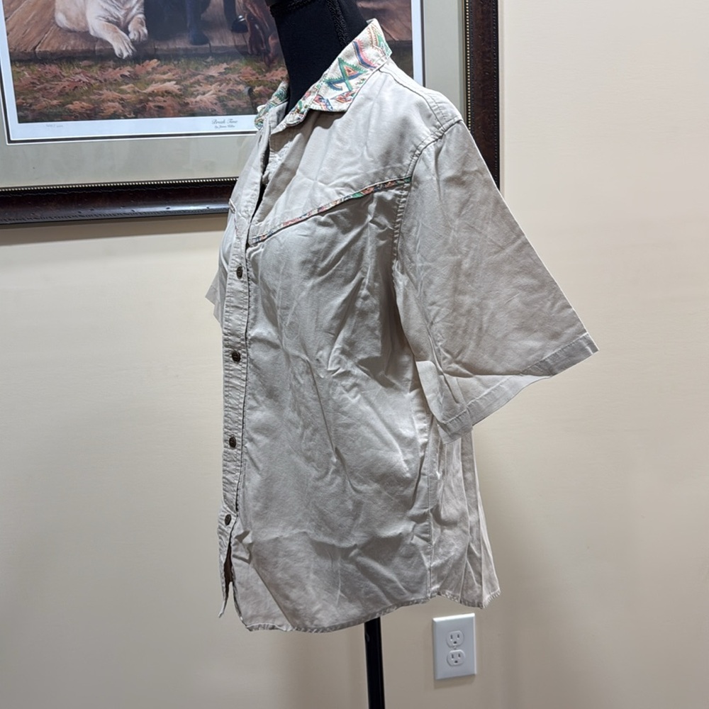 Willowbend Short Sleeve Tan Button Down